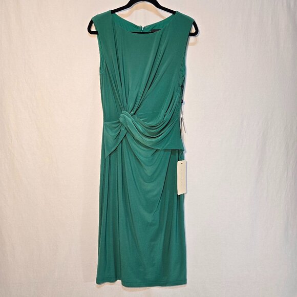 Adrianna Papell Dresses & Skirts - ADRIANNA PAPELL Old Money Stretchy Emerald Sleeveless Shift Dress Size 12 NEW!
